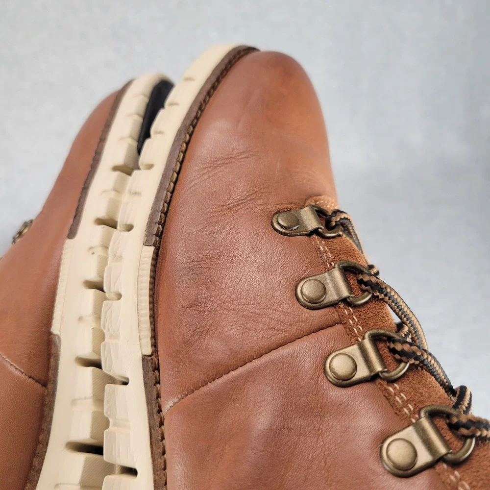 Cole Haan Zerogrand‎ Hiker Boots Mens 11.5 Tan Leather Water Resistant C25555
